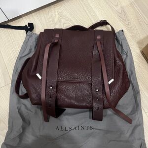 All Saints Burgundy Leather Backpack